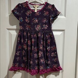 Matilda Jane Floral Dress in Dark Purple and Pink